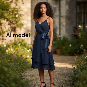 H&M Teal Chiffon Midi Slip Dress, 14 (EUR 44)